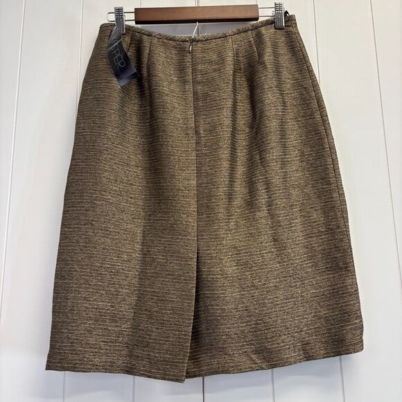 Kasper Petite Womens Corpcore Career Pin Striped 2 Pc Skirt Suit Size 6P Wedding - Picture 12 of 14